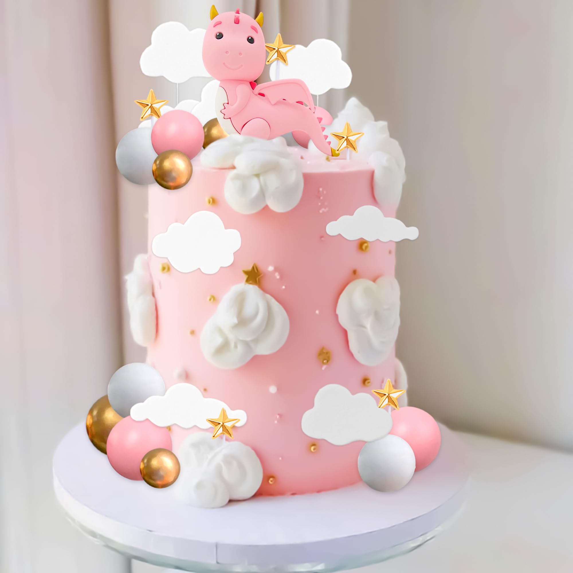 JeVenis Dragon Cupcake Toppers Magical Dragon Cake Decorations Fantasy Party Supplies for Baby Shower Birthday Party Supplies - Image 4