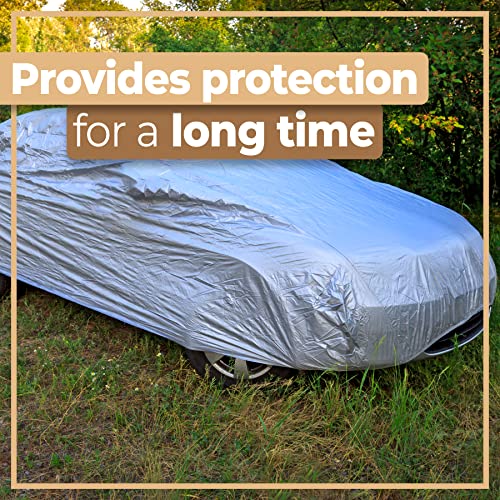 Retoo Auto Abdeckplane Winter Wetterfeste, Leichte Ganzgarage Autoabdeckung Wasserdicht, Autoplane Winddicht Vollgarage Hagelschutz Staubdicht für 450cm-475cm Auto, Schneeschutz Auto-Abdeckung