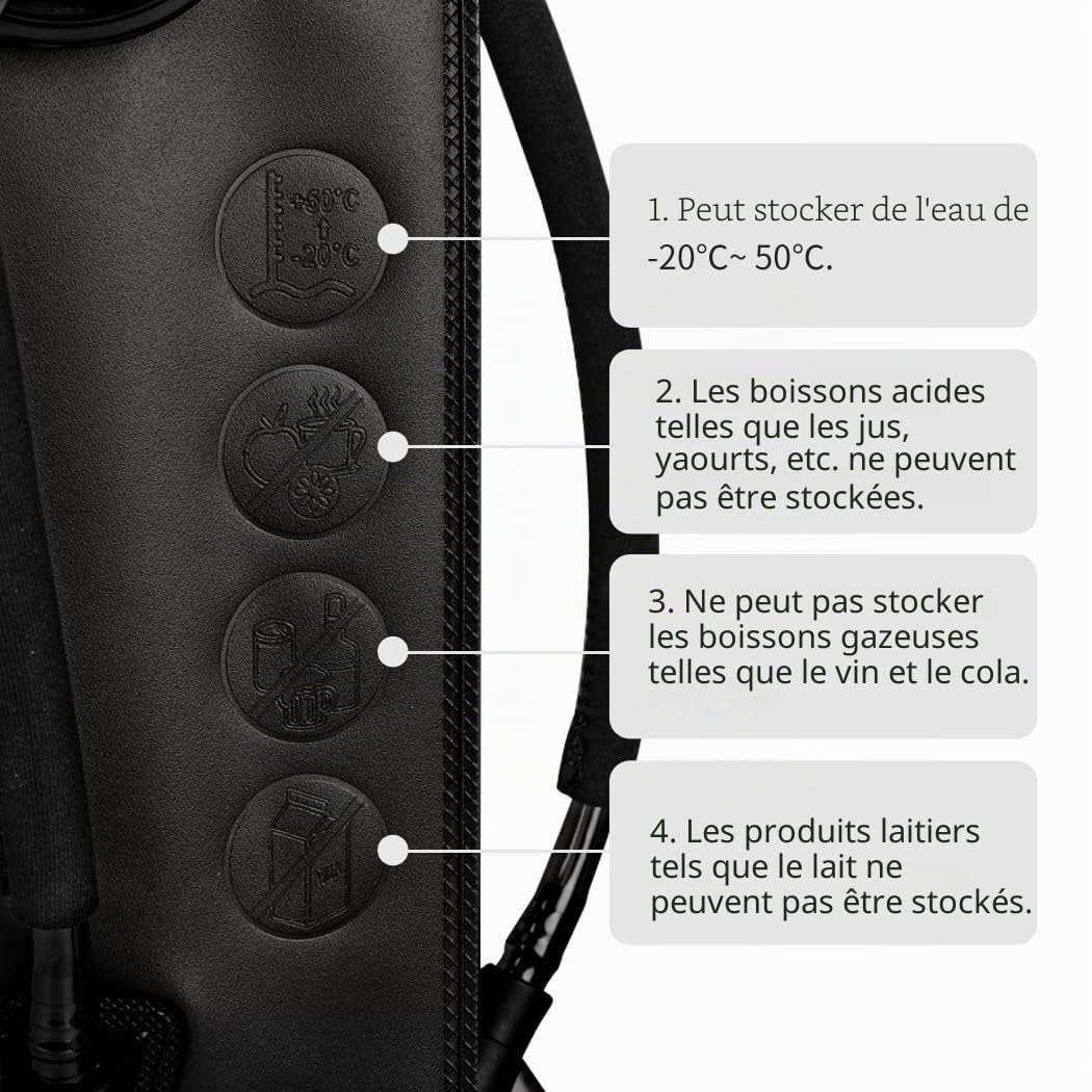 Pochette d'Hydratation Tactique avec Vessie 1L Universelle pour Sac d'Hydratation à Eau 1L Poche d'Hydratation Molle Découpée au Laser 500D Nylon