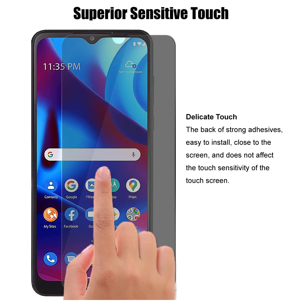 TCL 40 XL (2023) - Protector de pantalla de privacidad antiespía, vidrio templado privado, antiarañazos, dureza 9H (3 unidades)