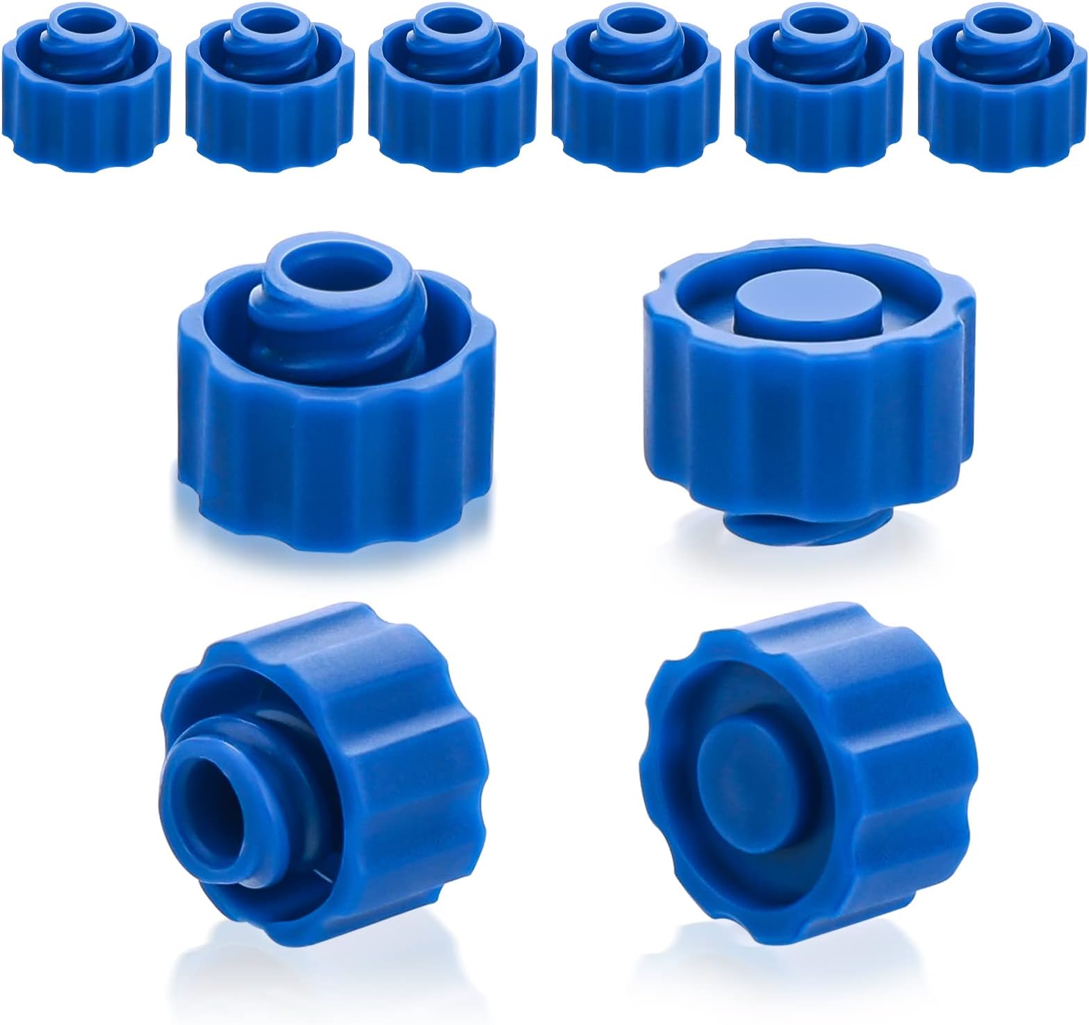 Prasacco 50-Piece Syringe Caps - Luer Lock, Blue, Easy Tip Cap for Feeding Tubes
