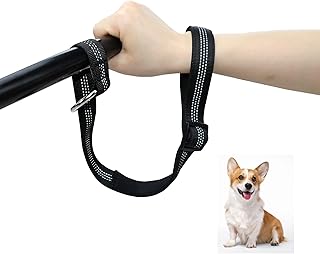 TEKCAM Hund Handgelenk Sicherheitsriemen Einstellbare Kurze Leine Hundeleine mit weich gepolstertem Griff für Walking Training Reflektierende Anti Dislodging Baby Kinderwagen Handgelenk Riemen