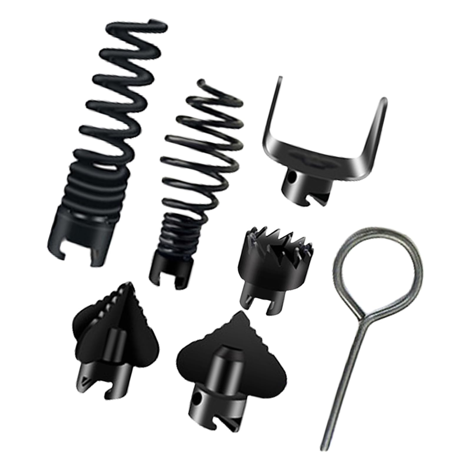 Hdoytxxm Black 7Piece Pipe Unblocking Tool Drain Cleaner Combination Cutter Head For Kitchen, Bathroom, Toilet Maintenance Plumbing Snake Head