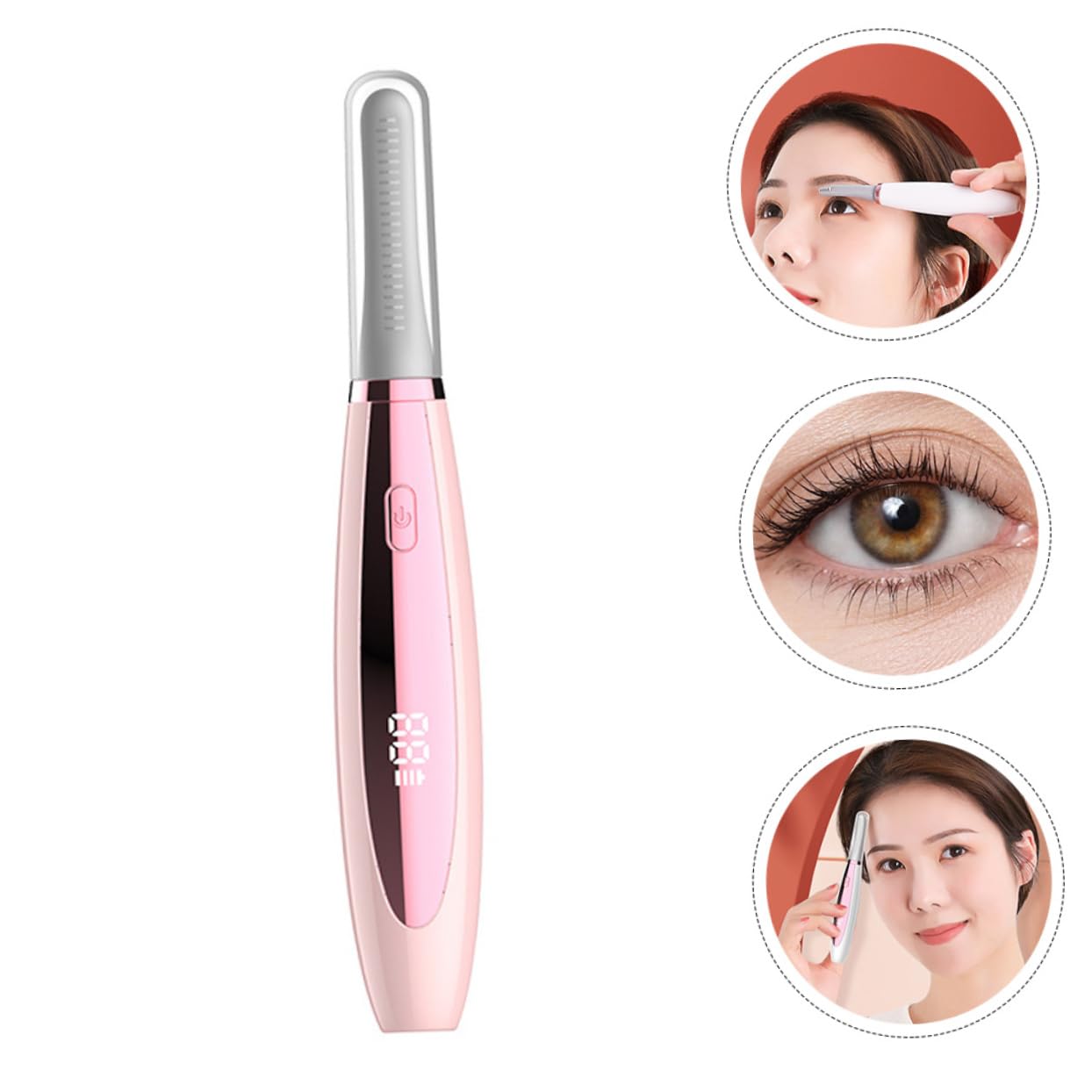 Ipetboom 3piezas Rizador De Pestañas Eléctrico Calentado Rizador Térmico Recargable Usb Para Pestañas Curvadas De Larga Duración Herramienta De Maquillaje Para Mujeres y Niñas