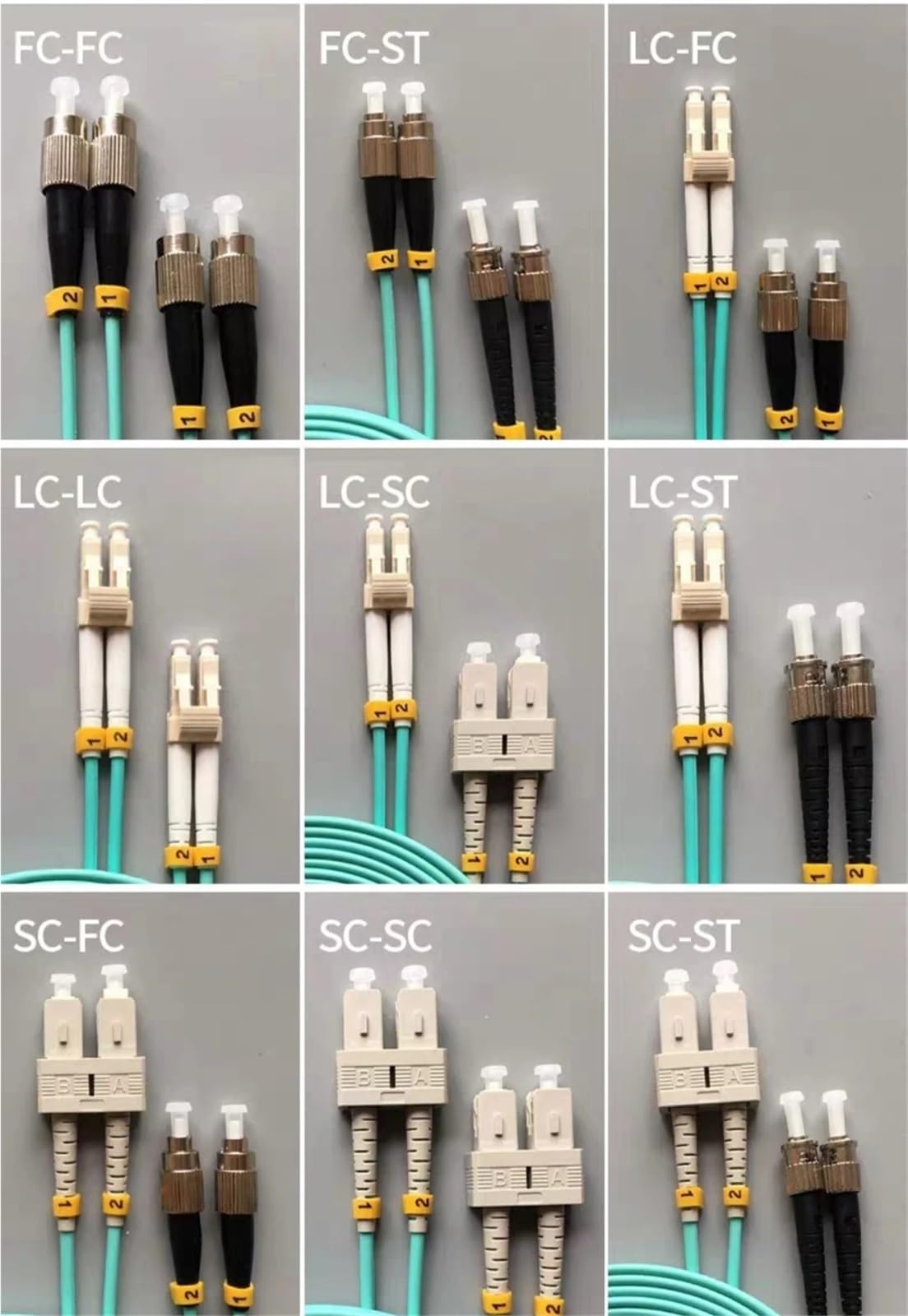 OM4 SC-SC-LC-LC-FC-FC-ST-ST Duplex Światłowodowe kable przyłączeniowe wielomodowe 2,0 mm 3,0 mm 2 Ftth Kabel krosowy IL(45M)