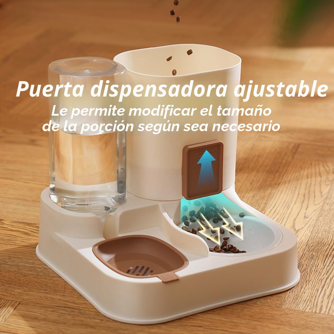 Comida automática para Gatos 2 en 1, dispensador de Comida de Viaje y dispensador de Agua para Perros, Gatos, Mascotas, extraíble, fácil de Limpiar, el tamaño de la Tapa es Ajustable, Piscina