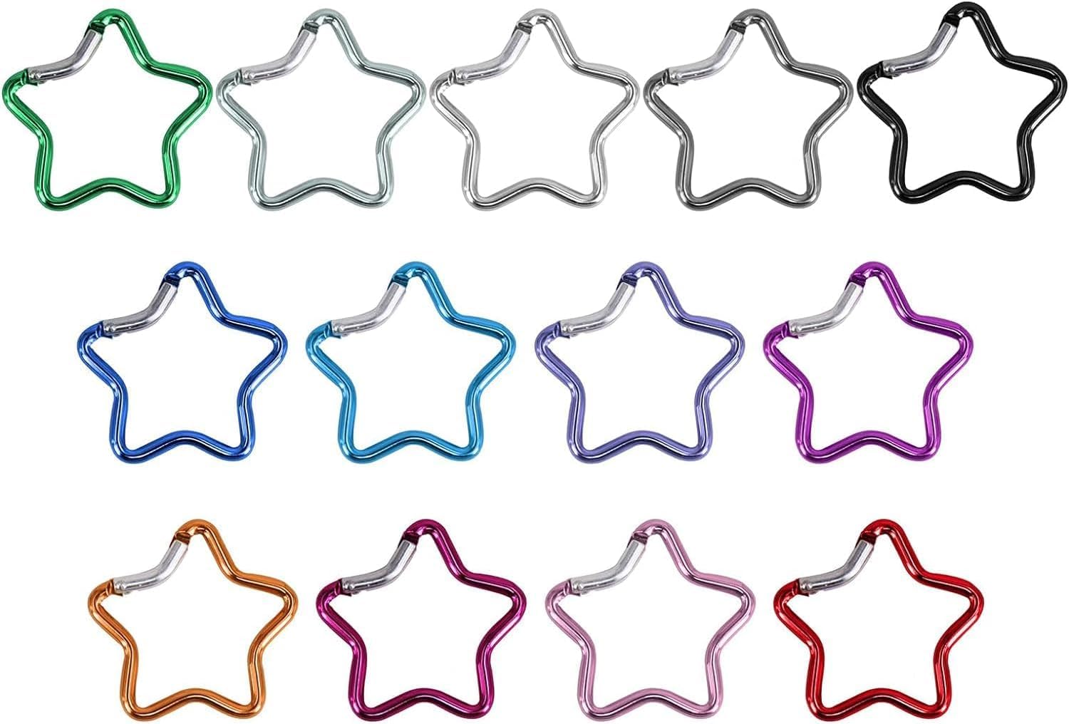 Carabiner Clip Star Shaped Climbing Buckle Aluminum Alloy Heavy Duty Keyring Hook for Camping Fishing Hiking Traveling Spring Loaded Carabiner Accessory and Keychain Carabiners Accessories 1 Unit