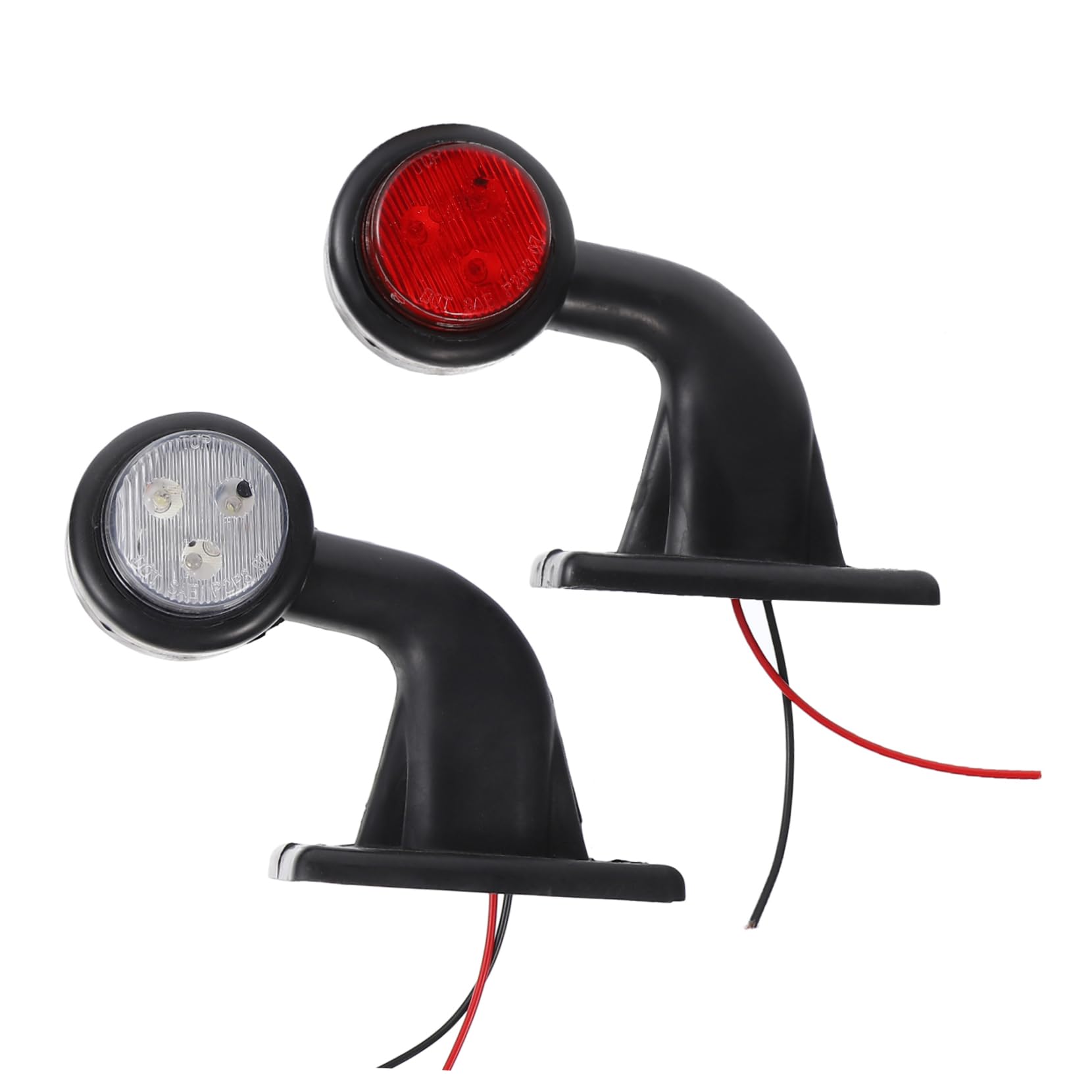 Vaguelly Luces de Señal LED Laterales 12 Led Color Blanco y Rojo Material Abs Fácil de Desmontar, Paquete para Camión y Remolque
