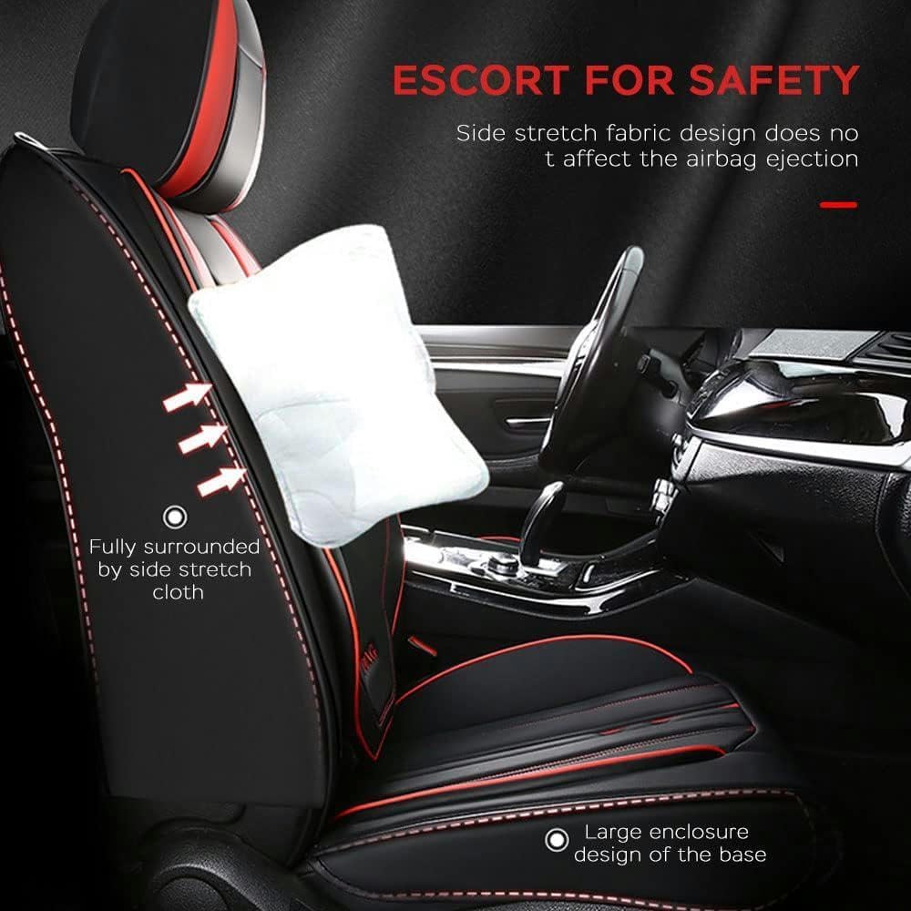 Pokrowce na siedzenia samochodowe pasują do Ford Kuga Kuga St Kuga 2 Kuga Facelift Kuga Mk2 Kuga Mk3 Kuga S Kuga Sport Premium komfortowe materiały ogólne części samochodowe, czarno-czerwone