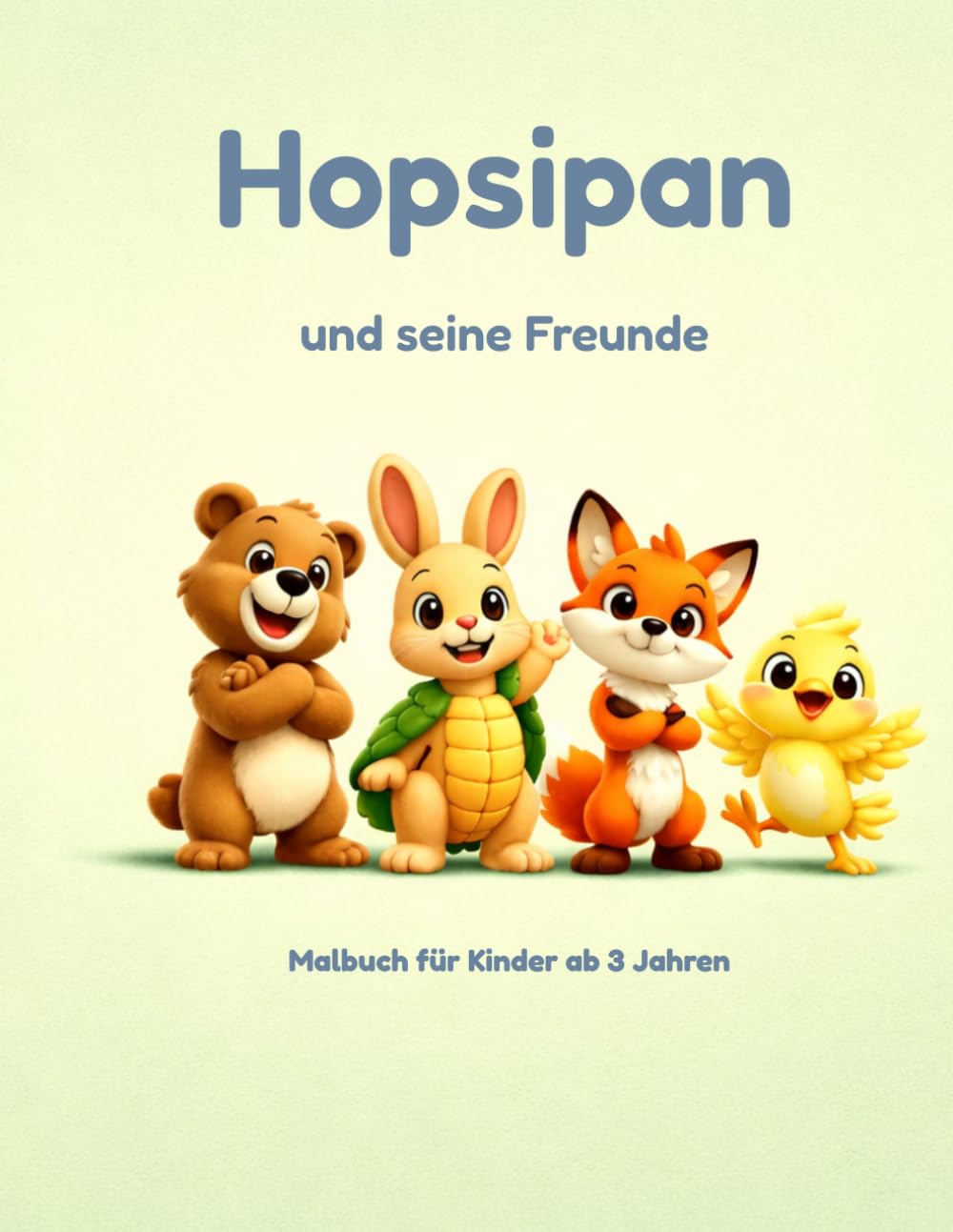 Hopsipan und seine Freunde – Malbuch für Kinder ab 3 Jahren: Liebevolle Ausmalbilder für Kleinkinder – große Motive, einfache Linien und viel Malspaß