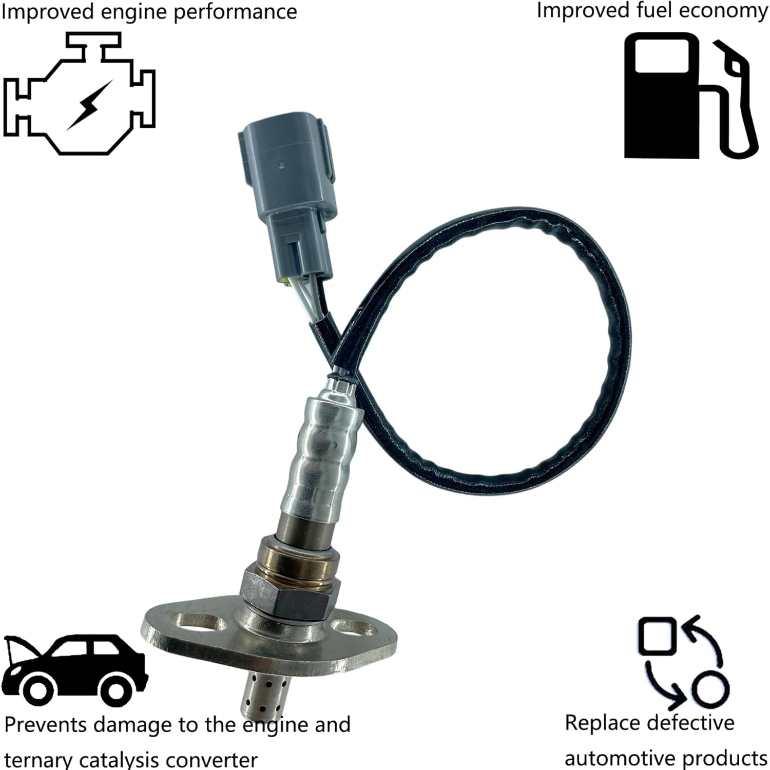 Downstream Under Oxygen O2 Sensor Replacement for Toyota 2001 2002 2003 Sienna 3.0L,Replaces#234-4163