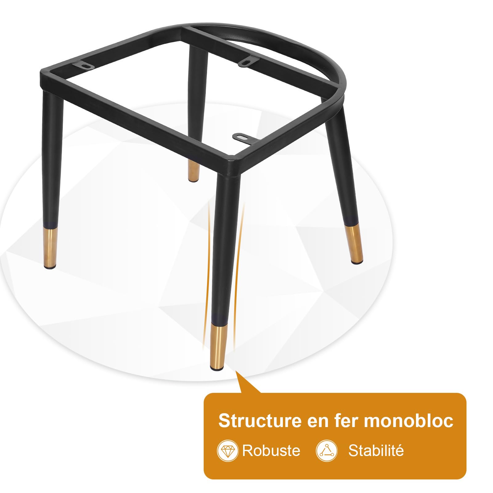 Bekrvio Capacità di carico 200 kg sedie cucina set da 4, pelle artificiale sedie sala da pranzo(8cm cuscino),Sedia da pranzo con gambe in metallo integrate e schienale alto 44,4cm