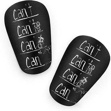 2pcs Mini Shin Guard, 3.94x2.36 Inch Extra Small Tiny Soccer Shin Pads Protective Football Shin Guard Supplies Cushion Protection for Kids Youth Adults Black Printing with White Lettering