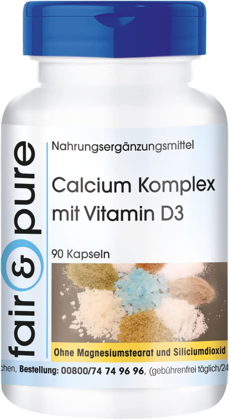 Fair & Pure® – Calcium complex met vitamine D3 (cholecalciferol) en magnesium – zonder magnesiumstearaat – 90 capsules – mineralen complex Fair & Pure® – Calcium complex met vitamine D3 (cholecalciferol) en magnesium – zonder magnesiumstearaat – 90 capsules – mineralen complex