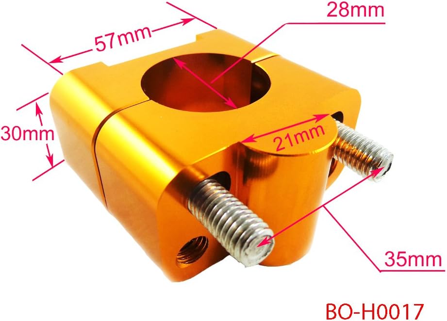 Universal Handlebar Riser Converter Clamp 7/8" to 1 1/8" for Dirt Pit Bike ATV Quad (Gold)