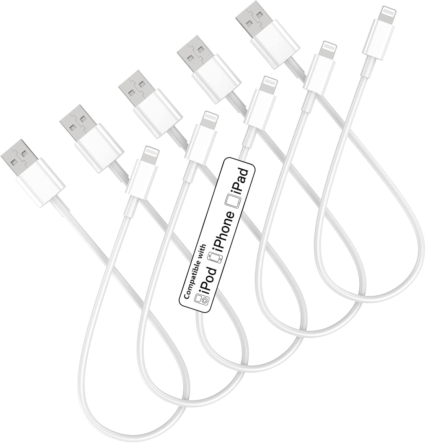 5 Pack [Apple MFi Certified] iPhone Charger 3ft, Apple USB to Lightning Cable 3 Foot, Original Fast iPhone Charging Cord for iPhone 13 Pro Max/iPhone 13/12Pro Max/12 Pro/11/Se2022/XR/X/8/iPad, White : Cell Phones & Accessories