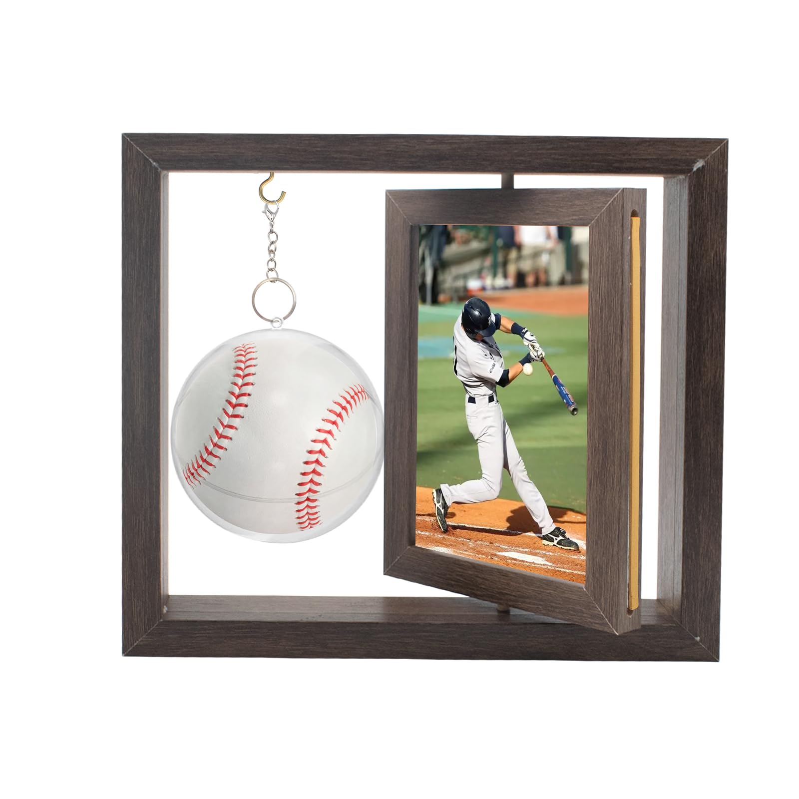 Holz-Vitrine für Baseball mit Bilderrahmen & Ständer - Zur P