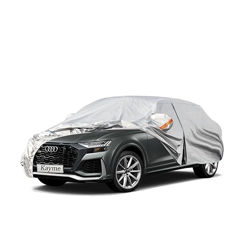 Kayme Funda de automóvil SUV de 6 capas para Audi Q8 (2018-2023), impermeable para todo tipo de clima, cubierta exterior completa, protección contra