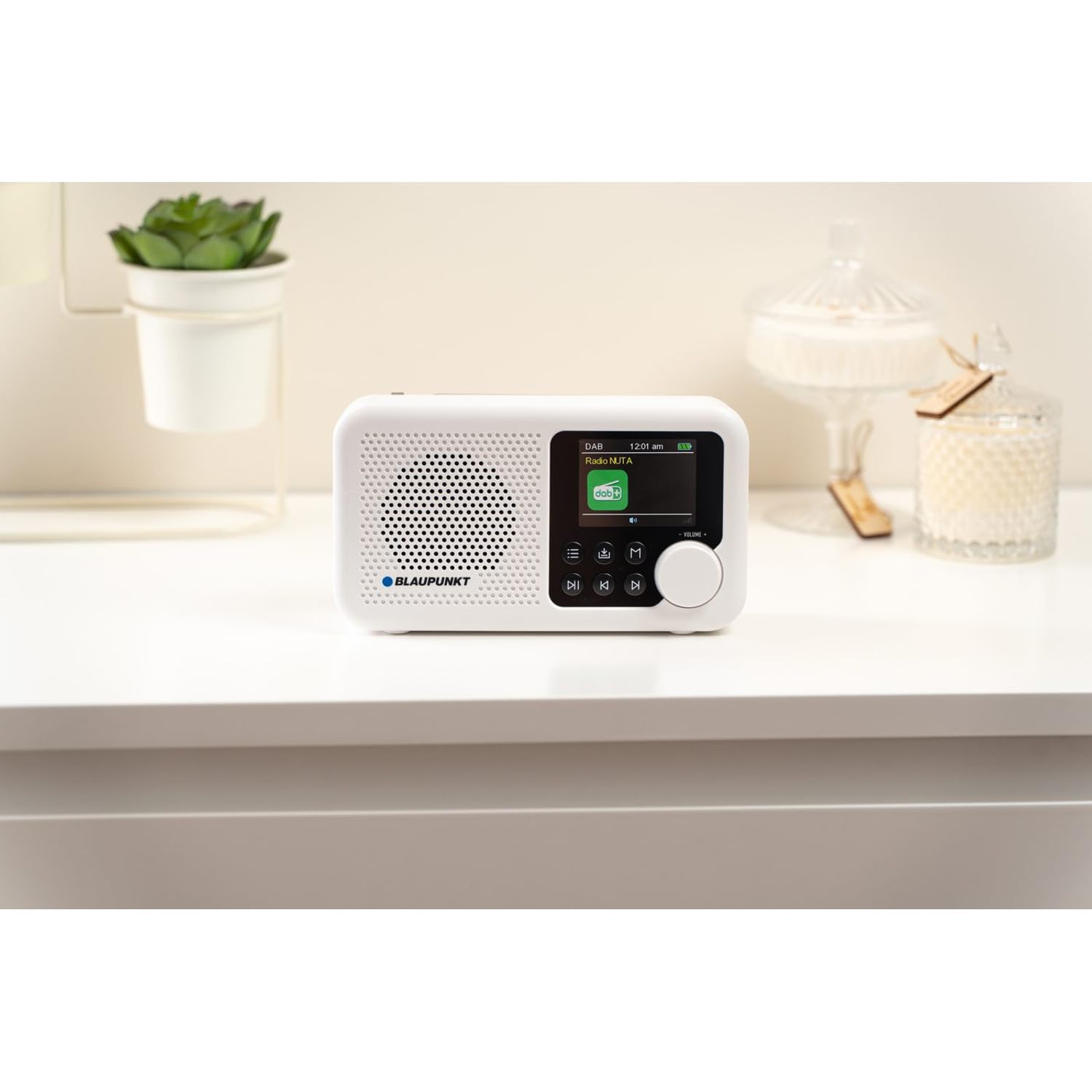 Radio portátil Blaupunkt DR8 Dab+ FM con Bluetooth | Pantalla TFT a Color | Doble Alarma | batería