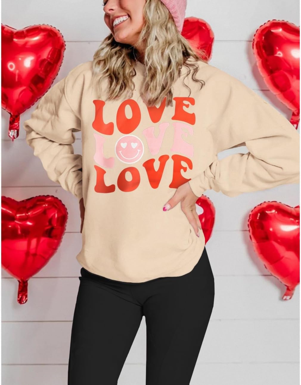 CM C&M WODRO Women Love Sweatshirt Valentines Shirts Funny Graphic Casual Crewneck Pullover Lightweight Tops Blouse - Image 2