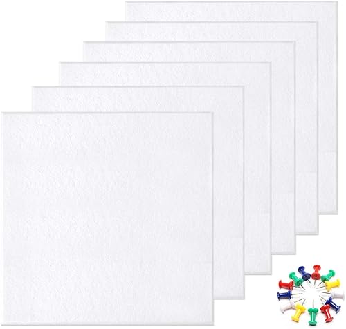 Miniatura 1 de VANCORE Tablero de anuncios de fieltro de 11.8 x 11.8 pulgadas con 30 pasadores, azulejos cuadrados grandes para fotos, notas, cartas, notas, notas,