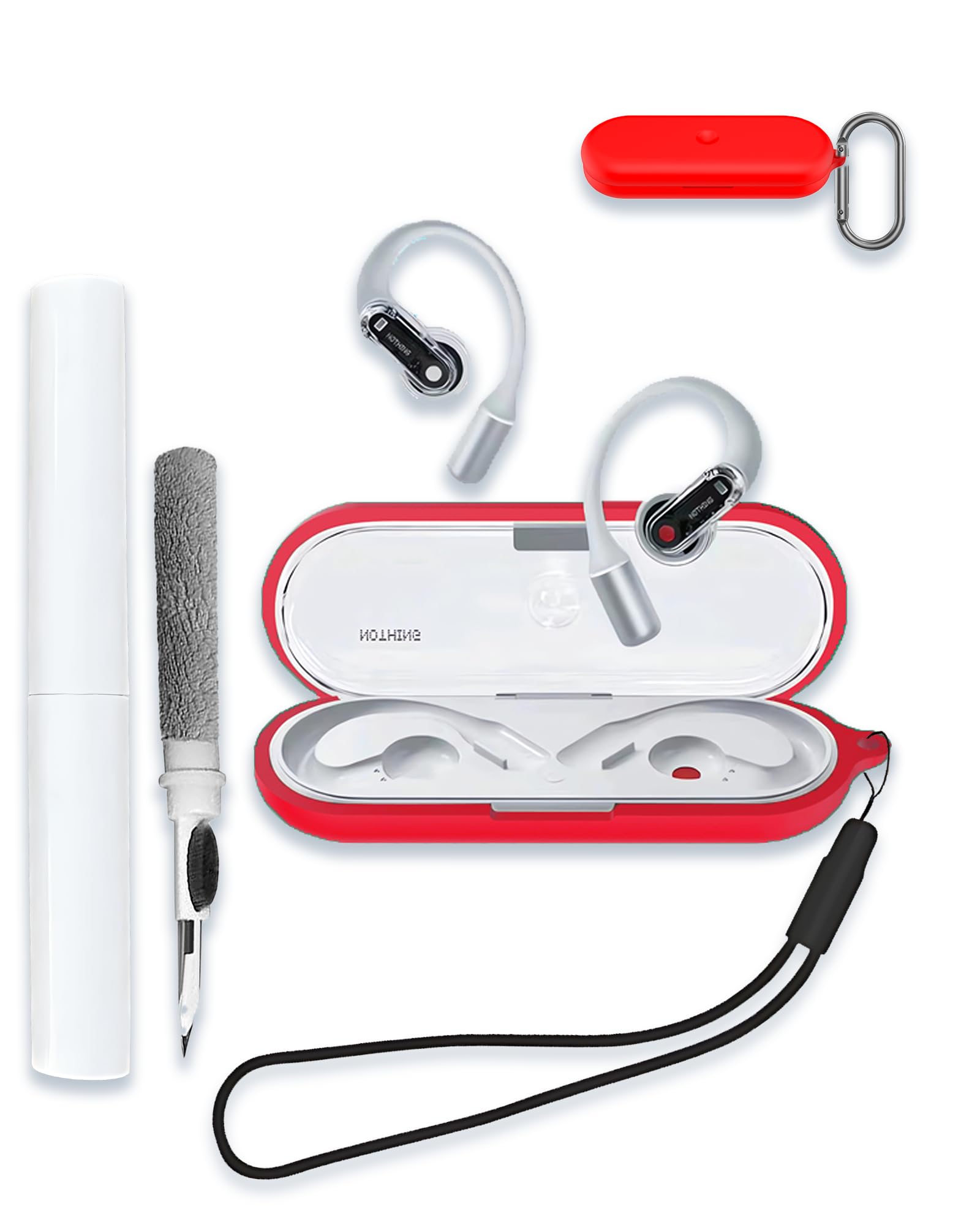 Case for Nothing Ear (Open) Open-Ear Headphones 2024, WUNIAK Soft Silicone Case for Nothing Ear Open Protective Portable Scratch Shock Resistant Shell