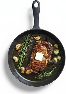 Flambo 12-Inch Lightweight Cast Iron Skillet - Pre-Seasoned, Smooth Non-Stick Surface for Stove, Oven, Grill, Campfire