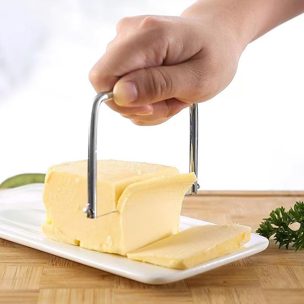 Cheese Slicer - Effective Stainless Steel Butter Slicers - Foie Gras Cutter for Block Cheese Butter Avocado Slicer