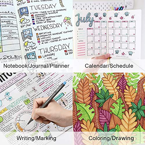 Vitoler Colored Pens, Fine Line Drawing Marker 36 Colors Triangular Shaft Fineliner Pen Perfect For Planner Bullet Journal Coloring Sketch Drawing,Note Taking #TOP5