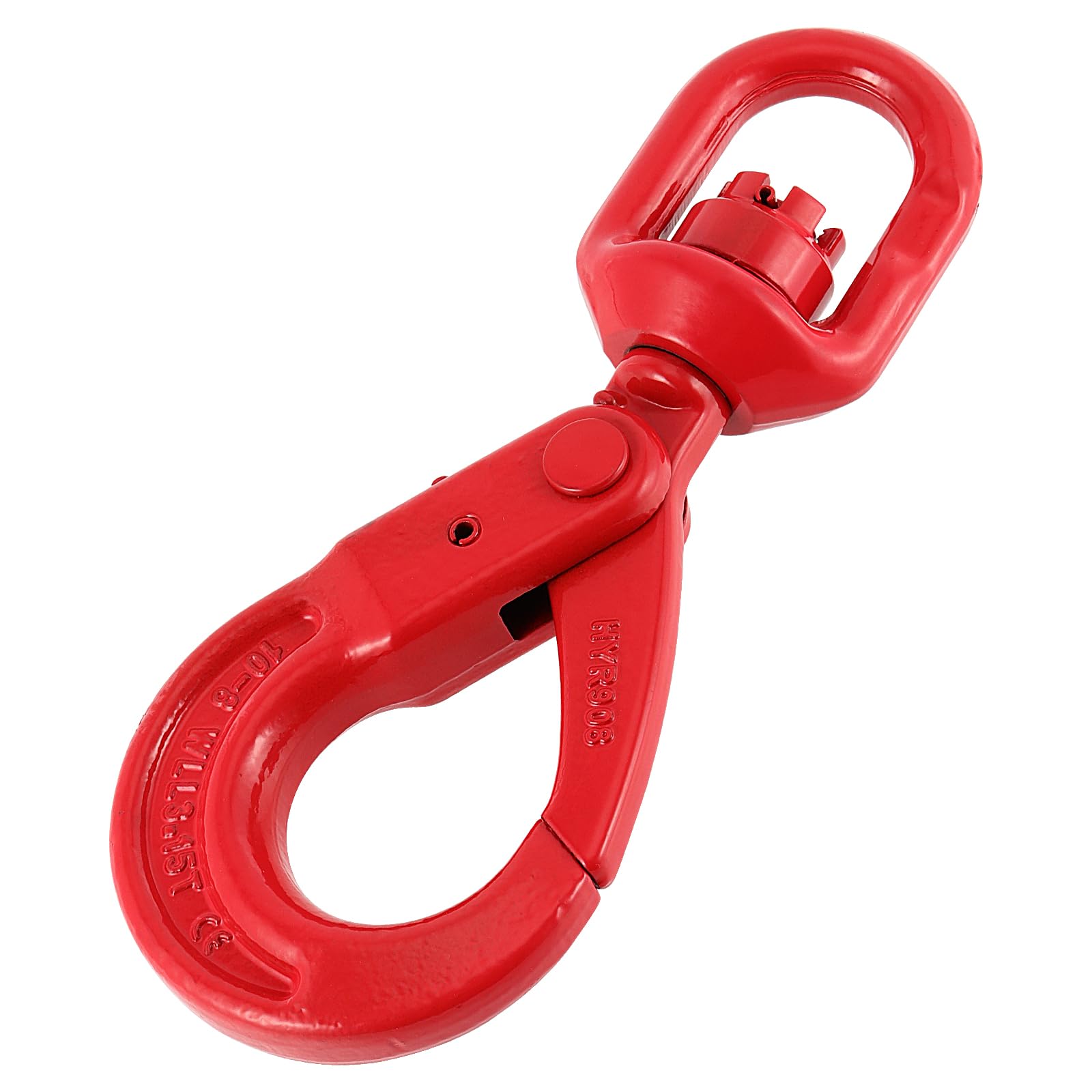 Gancio girevole autobloccante girevole da 3,15 tonnellate, in acciaio legato di grado 80, gancio di sollevamento girevole resistente, gancio girevole da 3150 kg per costruzione di navi