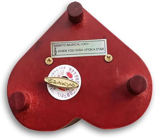 Miniatura 53 de BinkeGG Caja de música con forma de corazón hueco de madera con mecanismo musical Sankyo, melodía: Howl's M0ving Castle (Merry Go Round of Life)