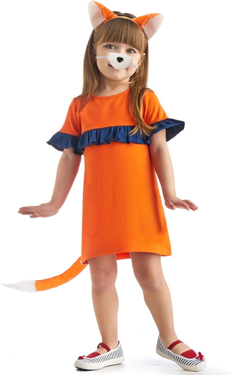 XEPST Fox Ears and Tail Set, Animal Fox Costume Set with Ears Headband Orange Tail and Nose for Animal Costume Birthday Party Accessories Halloween Cosplay Carnival Fancy Dress Party Supplies - Image 7