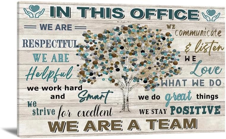Miniatura 1 de Arte de pared inspirador para la oficina, con citas motivacionales, decoración de pared con texto en inglés "We Are a Team", arte de pared moderno