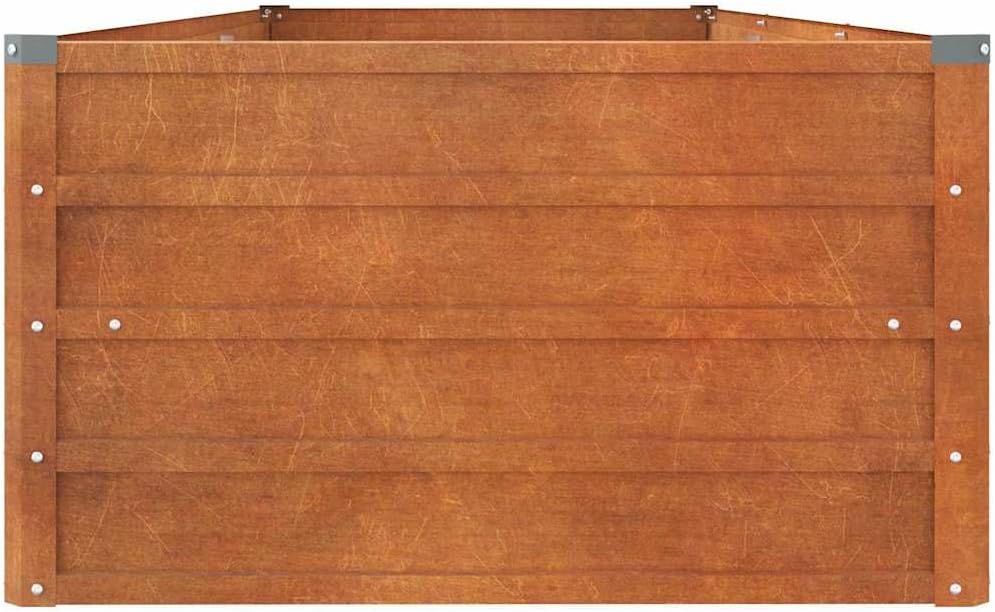 Garden Raised Bed, Rusty Corten Steel Large Durable Outdoor Planter Box, Rectangular Metal for Vegetables Flowers, 94.5x31.5x17.7 Inch