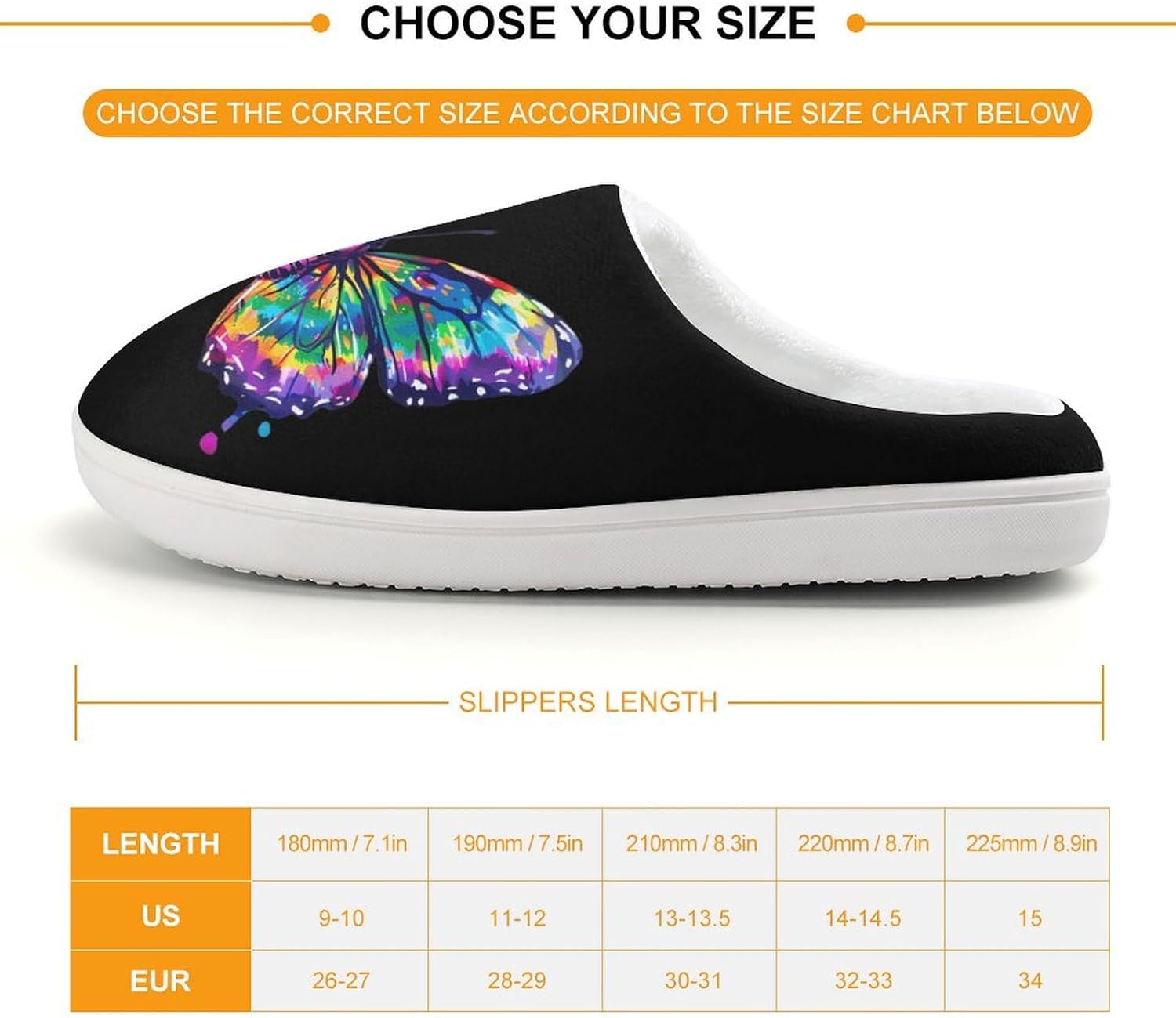 Tie Dye Butterfly Cute Cotton Slippers Anti-slip House Shoes Funny Slipper Indoor Outdoor