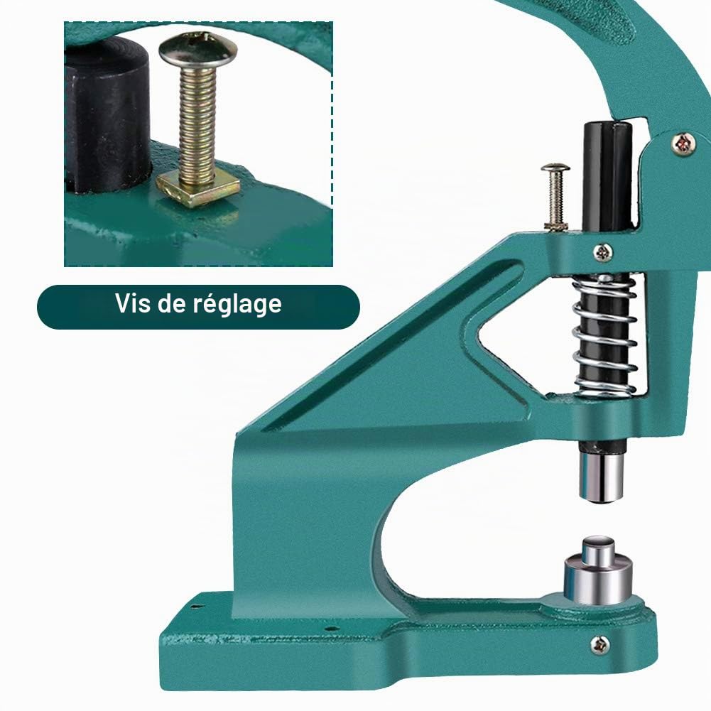 Machine à œillets professionnelle avec 3 matrices (6 mm, 10 mm, 12 mm) et 900 œillets – pour bâches, loisirs créatifs et décoration