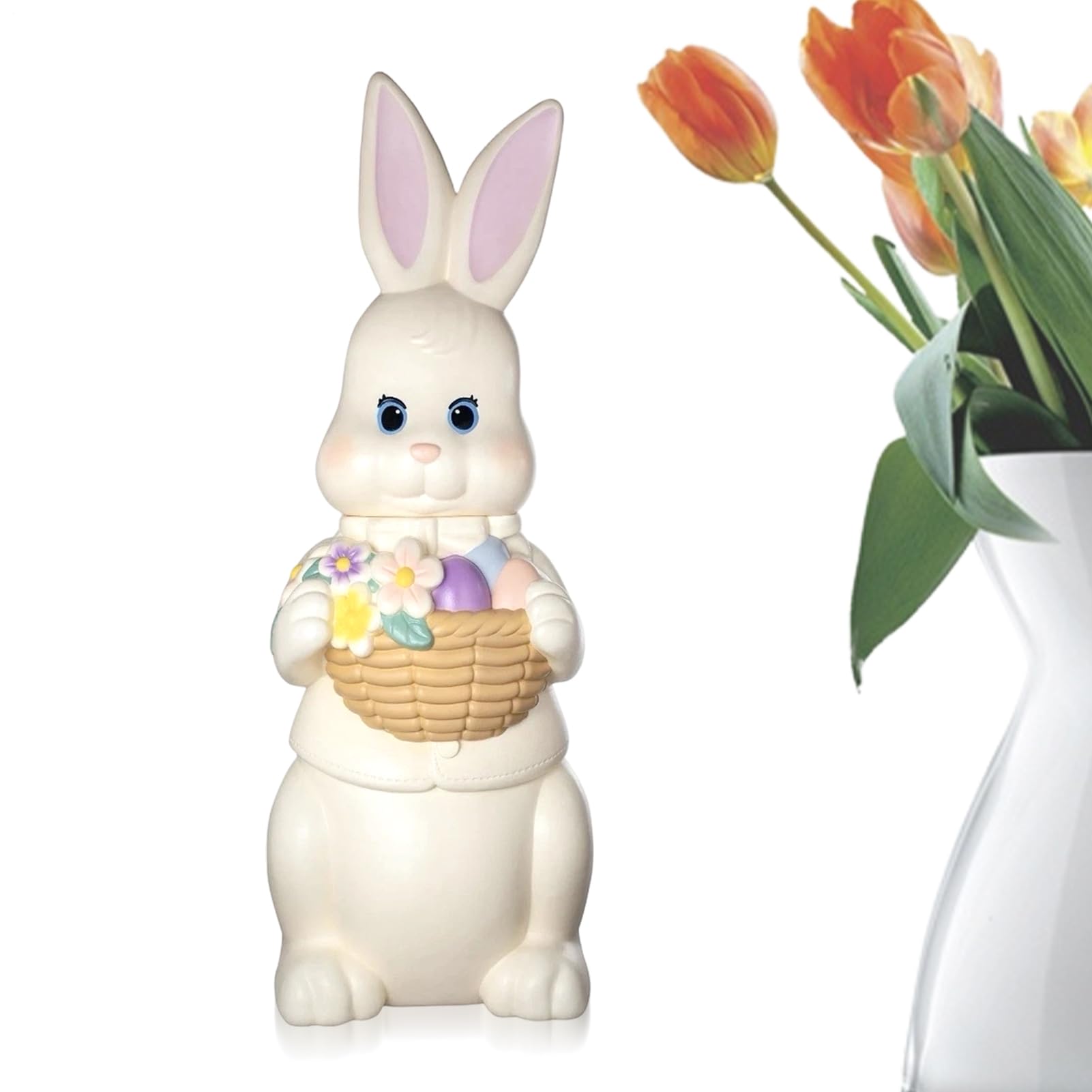 Lapin de Pâques résine : statuette décorative extérieure pour patio et cour