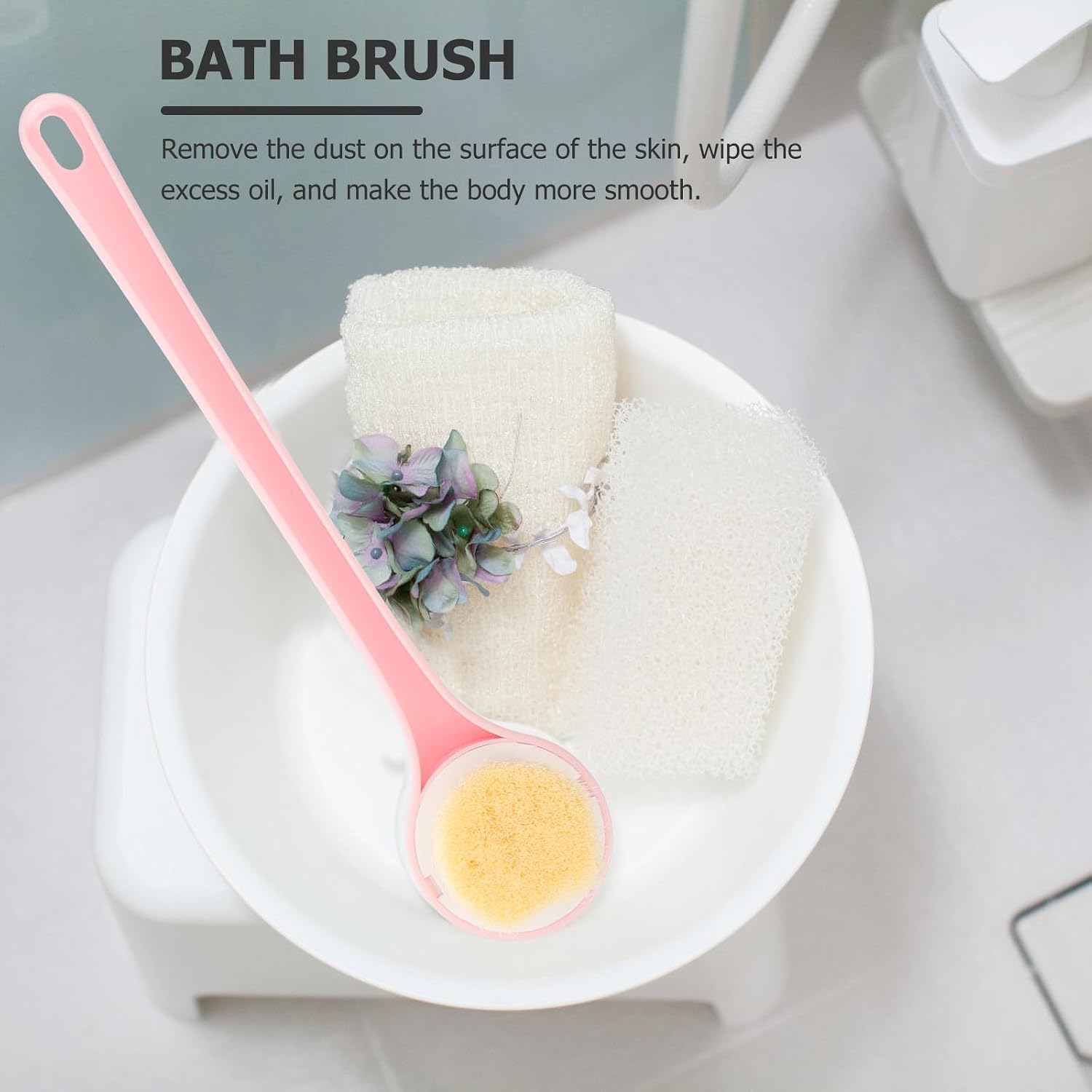 Back Exfoliating Brush Bath Scrubber with Long Handle Soft Bristles for Shower Bathing Elderly Body Lotion Applicator Skin Care Tool image 5