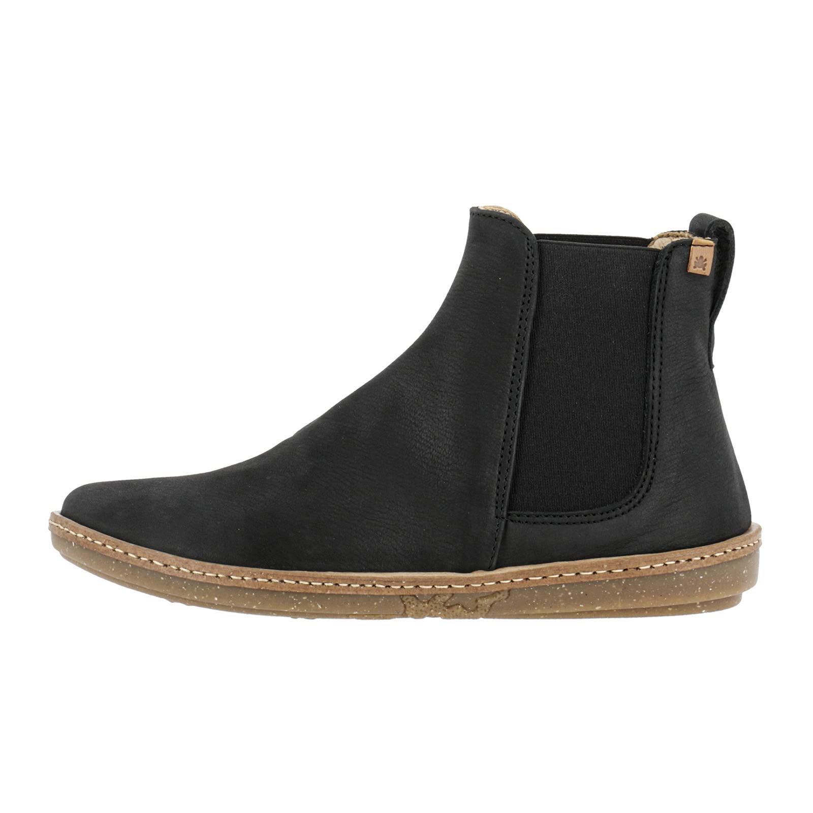 El Naturalista Women Chelsea Boots Coral, Ladies Ankle Boots,Removable Insole,Low Boots,Half Boots,Bootie,Slip Boot,Flat,Black,38 EU / 5 UK
