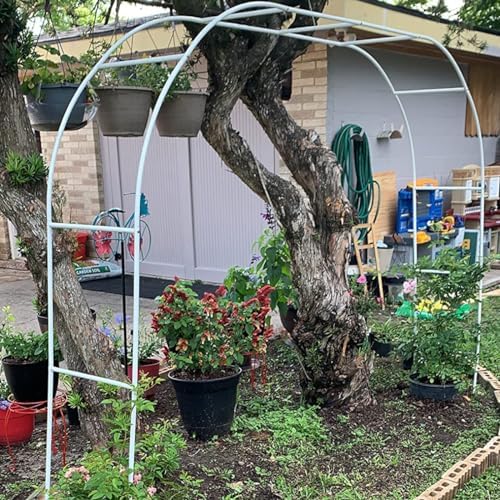 Garden Arbor, Arch Arbour for Wedding Ceremony Party, Steel Garden Trellis for Various Climbing Plant, Christmas Decorations Pergola for Garden, Backyard, Lawn(Black,3.9X7.2X1.3 FT)