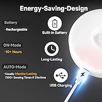 Vista 4 de Luz LED recargable con sensor de movimiento mejorada para interiores, batería brillante y de larga duración, luces de disco con sensor de movimiento