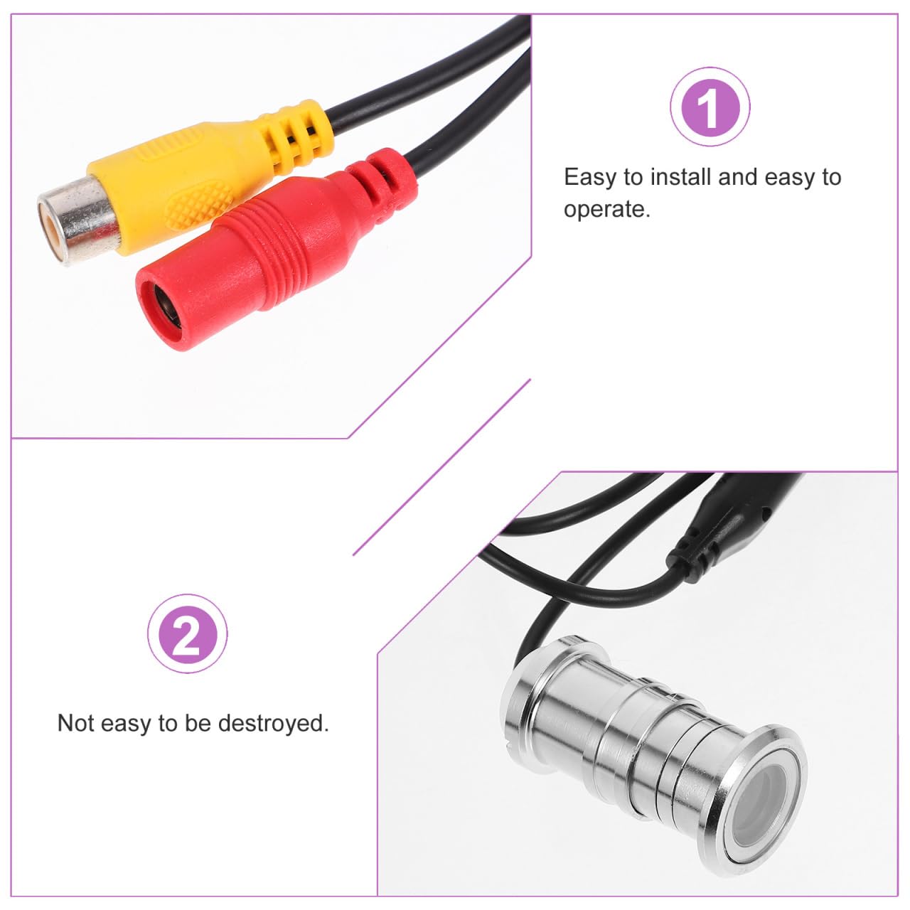Mobestech Surveillance de la caméra Viedo avec câble de caméra vidéo, câble de caméra vidéo, oculaire de trou, de et mini caméra
