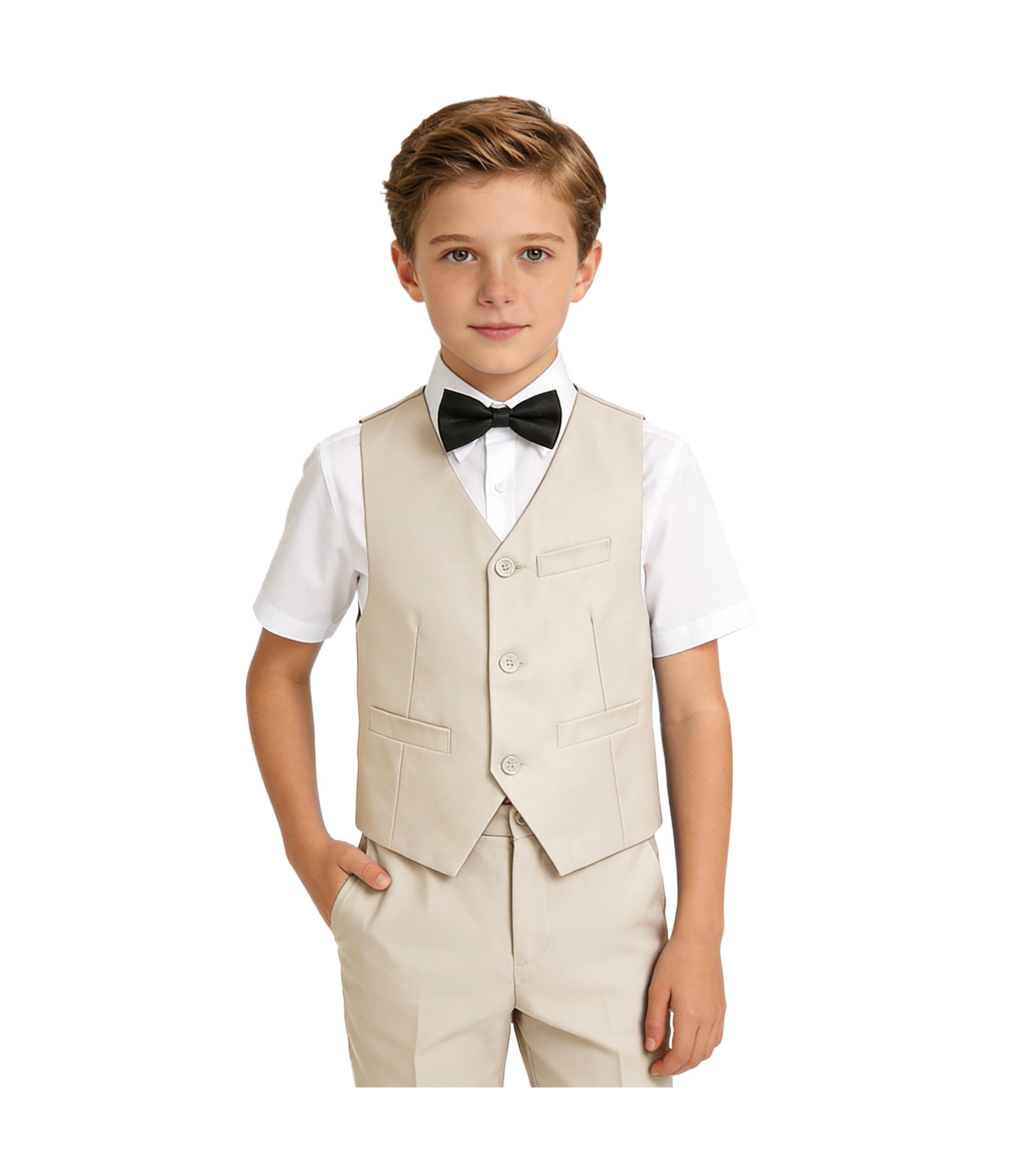 Boys Suit Homecoming Dresses for Kids Ring Bearer Outfit Suits Tuxedo Formal Vest and Pants Suit Set