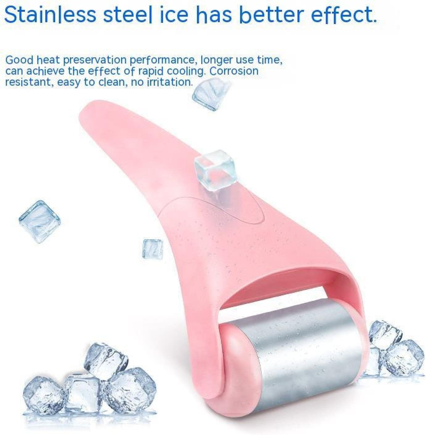 PrismParts Ice Roller - Face - Body Massage Treatment Cooling - Cold Compress 【Large】 Powder Handle Stainless Steel Wheel : Home & Kitchen