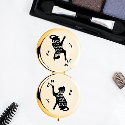 Miniatura 5 de Bolsa de maquillaje para gatos, regalos para amantes de los gatos, bolsa de maquillaje de gato negro, bolsa de cosméticos para gatos negros, espejo