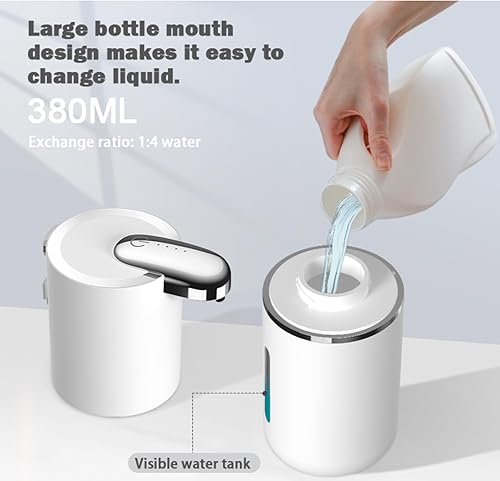 Miniatura 6 de Dispensador automático de jabón  Dispensador de jabón de espuma sin contacto de 13.5 onzas, dispensador de desinfectante recargable por USB, sensor