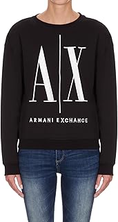 Armani Exchange Womens Icon Project Logo Boyfriend Fit Crewneck Tee