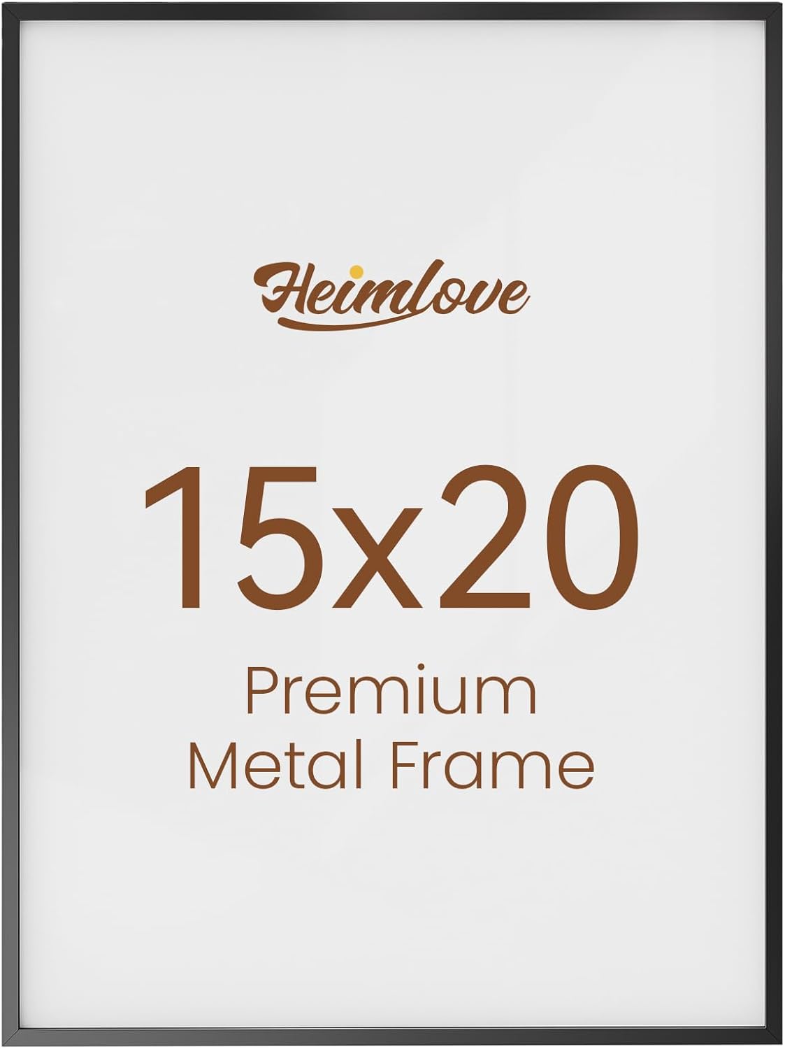 Heimlove 15x20 Metal Picture Frame,Black Aluminum Photo Frames-Real Tempered Glass,Wall Gallery Poster Puzzles Artwork frame Mounting Horizontally or Vertically Decor for Wall-1Pack