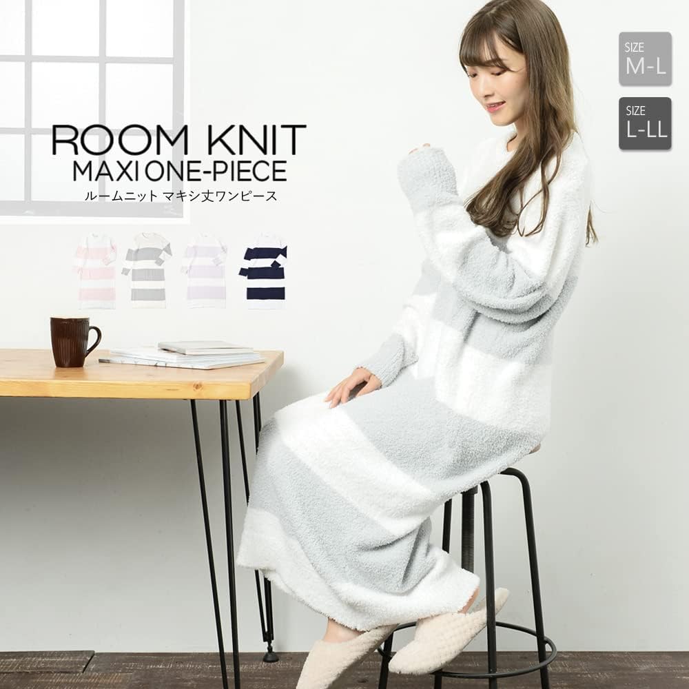 [アウニイ] 4カラー パジャマ レディース 冬 ワンピース シープボア 部屋着 リラックス もこもこ カジュアル 8356