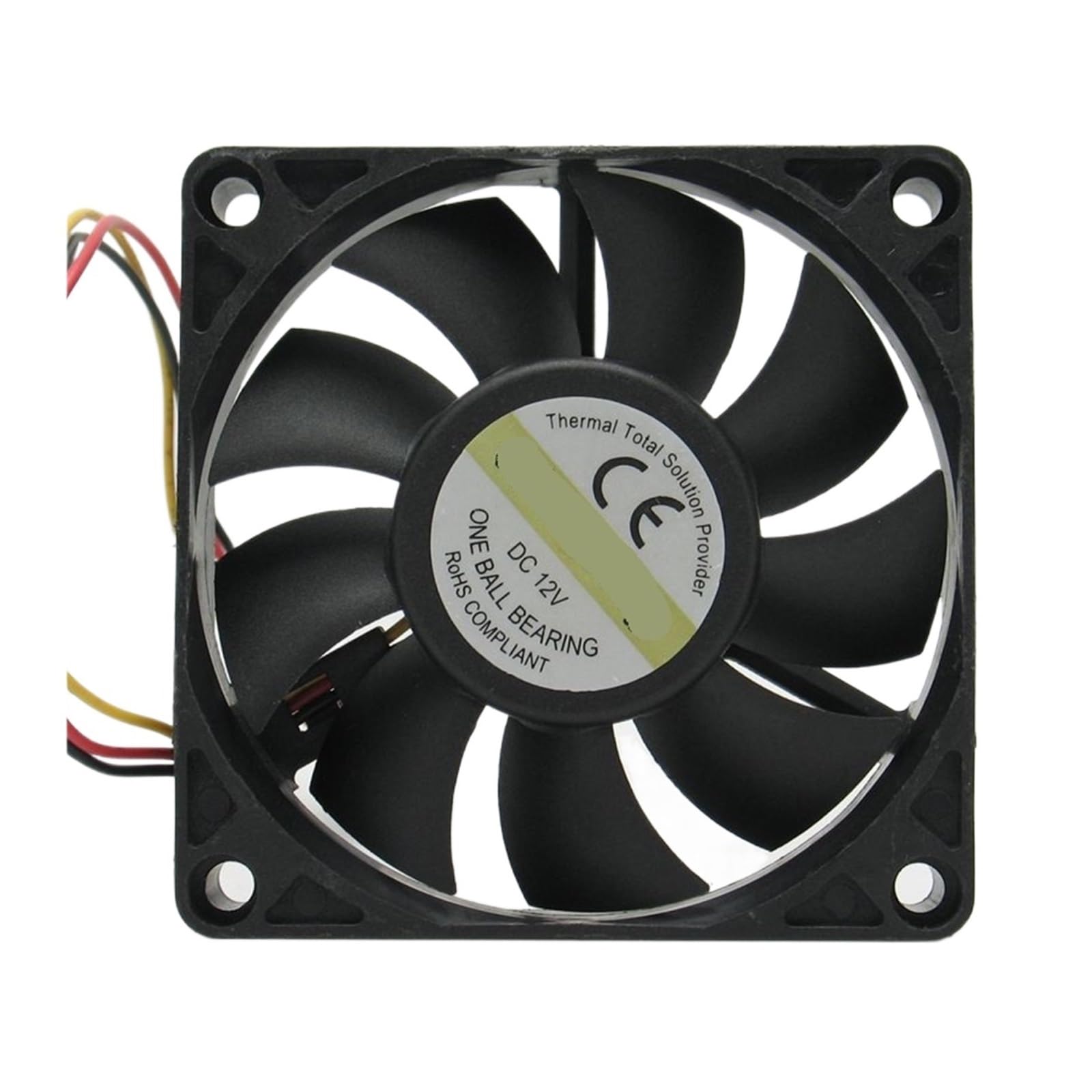 TYHUJKKL 7cm Fan 70mm 12V Cooling Fan, 4Pin, Ball Bearing, 2500-4500RPM, R127015DU